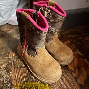 Magellan Outdoors Kids Tan and Pink Boots